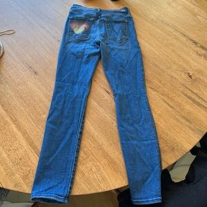 Mother denim the super stunner ankle double vision Jean